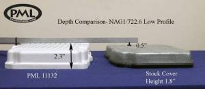 PML Covers - 11132-AC | PML Cover Chrysler Mercedes NAG1, 722.6, W5A580, W5A380, W5J400 Stock Capacity Transmission Pan For Jeep Wrangler / Mercedes Sedans | Natural As-Cast Finish - Image 2