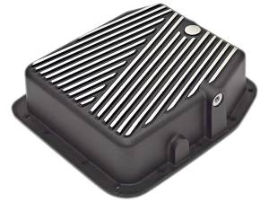 9685-2-B | PML Cover Ford AODE, 4R70, 4R70W, 4R75W Deep Transmission Pan For Ford Trucks, Explorer & Expedition / Lincoln Town Cars | Black Powder Coat Finish