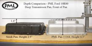 PML Covers - 11164-B | PML Cover Ford 10R60, 10R80 Deep Transmission Pan For Ford Bronco, Expedition, Explorer, F-150, Mustang, Ranger, Raptor, Police Interceptors, Transit Vans & F-250 | Black Powder Coated - Image 2