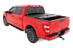 Rough Country - 49225650_A | Rough Country Hard Tri Fold Flip Up Bed Cover For For F-150 & F-150 Raptor | 6'7" Bed - Image 3
