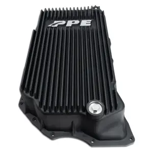 128051420 | PPE Performance Heavy-Duty Cast Aluminum Transmission Pan Black Finish (2020-2025 GM 6.6L Duramax 10L1000)