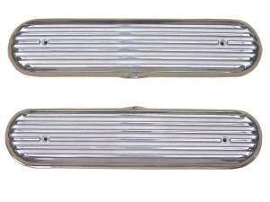 10413-P | PML Cover Valve Covers Chevy Small Block, LS1 & LS6 Engines, Finned Top | Polish Finish