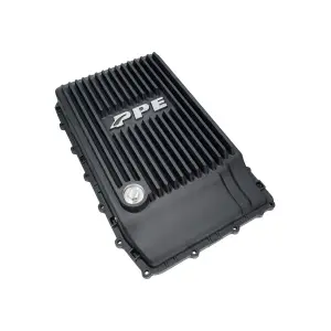 328053220 | PPE Performance Heavy-Duty Cast Aluminum Transmission Pan - Standard Capacity Black Finish (2017-2025 Ford 10R60, 10R80)