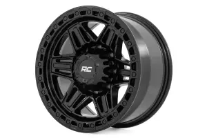 Rough Country - 76171210 | Rough Country 76 Series Wheel | Simulated Beadlock / Gloss Black / 17x9 / 8x6.5 / -12mm - Image 3