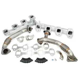 Pacific Performance Engineering - 116111635 | PPE Performance High-Flow Exhaust Manifold and Up-Pipe Kit Silver Ceramic Coating (2006-2007 Silverado, Sierra 2500 HD, 3500 HD 6.6L td) - Image 2