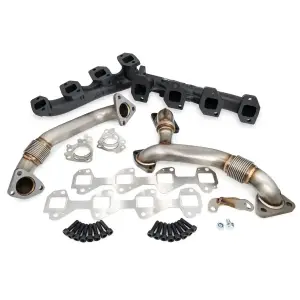 116111820 | PPE Performance Duramax High-Flow Exhaust Manifold and Up-Pipe Kit Black Ceramic Coating (2007.5-2010 Silverado, Sierra 2500 HD, 3500 HD 6.6L td)