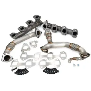 Pacific Performance Engineering - 116112000 | PPE Performance High-Flow Exhaust Manifold and Up-Pipe Kit Raw (2011-2016 Silverado, Sierra 2500 HD, 3500 HD 6.6L td) - Image 2