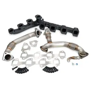 116112020 | PPE Performance High-Flow Exhaust Manifold and Up-Pipe Kit Black Ceramic Coating (2011-2016 Silverado, Sierra 2500 HD, 3500 HD 6.6L td)