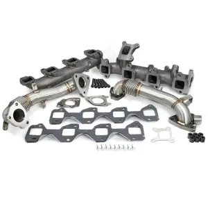116112500 | PPE Performance High-Flow Exhaust Manifold and Up-Pipe Kit Raw (2017-2025 Silverado, Sierra 2500 HD, 3500 HD 6.6L td)
