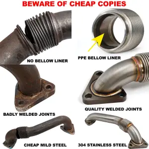 Pacific Performance Engineering - 116122010 | PPE Performance Replacement Up-Pipe (Passenger Side) for OEM Exhaust Manifold (2017-2025 Silverado, Sierra 2500 HD, 3500 HD 6.6L td) - Image 3