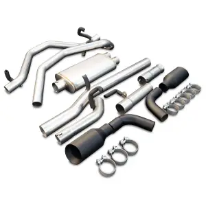 Pacific Performance Engineering - 117040020 | PPE Performance Cat-Back Exhaust System Dual Exit Raw Tubes, Black Ceramic Coated Tips (2014-2019 Silverado, Sierra 1500 V8-5.3L) - Image 1