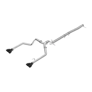 117163020 | PPE Performance 304 Stainless Steel DPF-Back Performance Exhaust Kit - Dual Exit Polished Tubes, Black Ceramic Coated Tips (2023–2025 Silverado, Sierra 1500 I6-3.0L td)