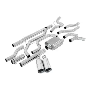317033030 | PPE Performance Cat-Back Exhaust System Dual Exit Polished Tubes, Polished Tip (2009-2014 F150 V8-4.6L, 5.0L, 5.4L)
