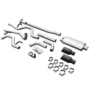 Pacific Performance Engineering - 317043020 | PPE Performance Cat-Back Exhaust System Dual Exit Polished Tubes, Black Ceramic Coated Tips (2015-2020 F150 V6-2.7L, 3.5L Twin Turbo, V8-5.0L) - Image 1