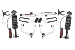110457 | Rough Country 3.5 Inch Lift Kit For Chevrolet Silverado 1500 2WD | Aluminum Finish Control Arm, Rear Multi Leaf Spring, Vertex Coilovers With V2 Rear Shocks
