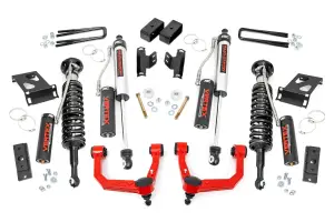74250RED | Rough Country 3.5 Inch Lift Kit For Toyota Tacoma 2WD/4WD | Red Finish Arm, Vertex Coilovers With Vertex Shocks