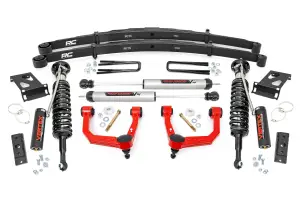 74258RED | Rough Country 3.5 Inch Lift Kit For Toyota Tacoma 2WD/4WD | Red Finish Control Arm, Vertex Coilovers, Rear V2 Shocks
