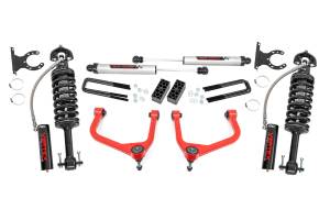 22657RED | Rough Country 3.5 Inch Lift Kit With Red Control Arms Vertex Coilovers / V2 Rear Shocks (2019-2025 Sierra 1500 2WD/4WD | Multi Leaf Springs)