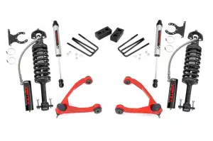 19857RED | Rough Country 3.5 Inch Lift Kit Chevrolet Silverado / GMC Sierra 1500 (2007-2016) | Red Finish Arm, Vertex Adjustable Coilovers, Rear V2 Monotube Shocks