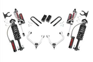 28250 | Rough Country 3.5 Inch Lift Kit For Chevrolet Silverado 1500 2WD/4WD | Aluminum Finish Control Arm, Factory Rear Mono Leaf Spring, Vertex Coilovers With Vertex Shocks