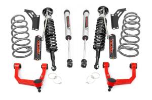 76658RED | Rough Country 3 Inch Lift Kit For Toyota 4Runner | Red Finish Arm, Vertex Coilovers With V2 Rear Shocks