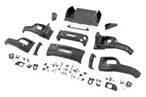 13006-G7C | Rough Country FXS Front Bumper For Chevrolet Silverado 1500 2WD/4WD | G7C, Red Hot Paint Code, Winch Mount Only