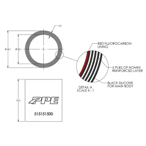 Pacific Performance Engineering - 515151500 | PPE Performance Silicone Hose For Custom Applications, 1.5 Inch ID X 2.165 Inch Length - Image 2