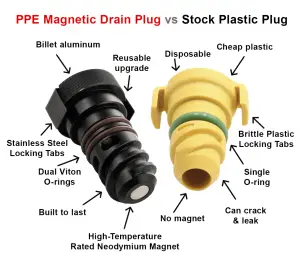 Pacific Performance Engineering - 314051500 | PPE Performance Magnetic Oil Drain Plug For OEM Plastic Oil Pan For Ford 2.7L V6 / 3.0L V6 / 3.5L V6 / 5.0L V8 - Image 6