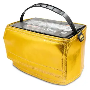 Pacific Performance Engineering - 149002000 | PPE Performance Battery Heat Shield, Side Post For GM Duramax LB7, LLY, LBZ | Gold FInish - Image 1