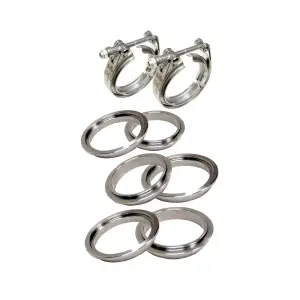 Pacific Performance Engineering - 517330008 | PPE Performance Standard 304 Stainless Steel V-Band - 8 piece Set (2C 3M 3F) | 3.0 Inch Dimensions - Image 1