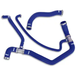 119022100 | PPE Performance Silicone Upper And Lower Coolant Hose Kit For GM 6.6L Duramax | Blue Finish