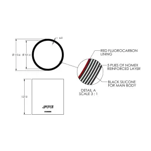 Pacific Performance Engineering - 515404005 | PPE Performance 4.0 Inch ID x 5 Inch L Performance Silicone for Custom Applications - Image 3