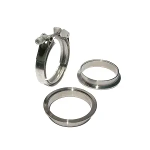 517250003 | PPE Performance QR 304 Stainless Steel Clamps - Aluminum Flanges - 3 Piece Set (1C 1M 1F) | 5.00 Inch Dimensions