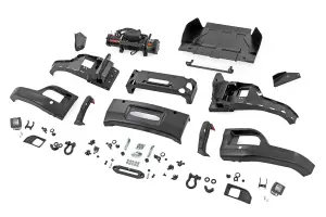 Rough Country - 13007 | Rough Country FXS Front Bumper For Chevrolet Silverado 1500 2WD/4WD | Flat Black Paint Code, With PRO12000S Winch - Image 14