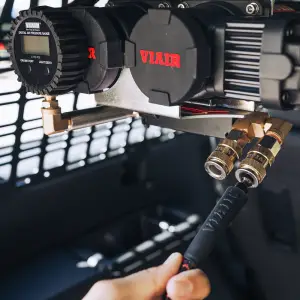 VIAIR - 80308CL | VIAIR Dual VMS PRO Complete Air Management System | Chrome, VMS444, 4 Way Hose System: Large (130" & Longer Wheelbase) - Image 4