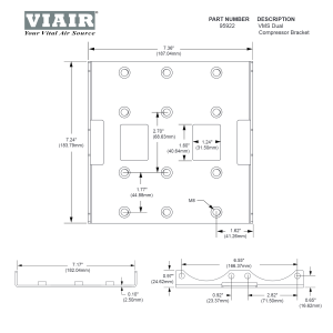 VIAIR - 95922 | VIAIR VMS Dual Compressor Custom Lock Mount Bracket | 444C/485C, Stainless Steel - Image 3