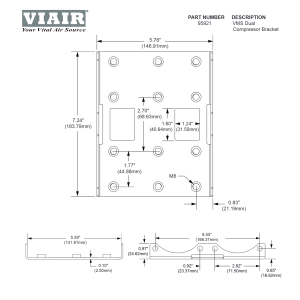 VIAIR - 95921 | VIAIR VMS Dual Compressor Custom Lock Mount Bracket | 380/425/400 & 440 C-Models, Stainless Steel - Image 3