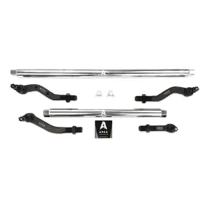 KIT601NF-UD60 | Apex Chassis 2.5 TON Tie Rod & Drag Link Assembly, For Axle Upgrade Options Only For Jeep JL/JT | Polished Aluminum, Dana UD60 68.5 Inch, No Flip Kit (With Lifts Over 4.5 Inch)