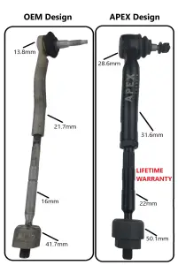 Apex Chassis - TR220 | Apex Chassis Tie Rod Assembly, Left Hand, Drivers For Ford Bronco - Image 2