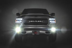 Rough Country - 30005 | Rough Country LED Fog Light Kit 3.5 Inch Round, Black Series, Amber DRL For Ram 1500 - Image 3