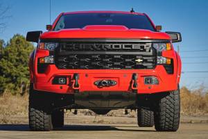 Rough Country - 13007 | Rough Country FXS Front Bumper For Chevrolet Silverado 1500 2WD/4WD | Flat Black Paint Code, With PRO12000S Winch - Image 12