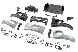 Rough Country - 13007-GAN | Rough Country FXS Front Bumper For Chevrolet Silverado 1500 2WD/4WD | GAN,  Silver Ice Metallic Paint Code, With PRO12000S Winch - Image 2