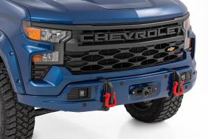 13007-GA0 | Rough Country FXS Front Bumper For Chevrolet Silverado 1500 2WD/4WD | GA0, Northsky Blue Metallic Paint Code, With PRO12000S Winch