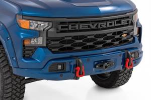 13007-GXP | Rough Country FXS Front Bumper For Chevrolet Silverado 1500 2WD/4WD | GXP, Lakeshore Blue Paint Code, With PRO12000S Winch