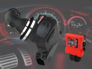 50-70121TBP | aFe Power Pack Stage 3 - Momentum HD Cold Air Intake System With Pro 10R Filter + Pedal 2 Metal Throttle Enhancer For Cadillac/Chevrolet/GMC Trucks & SUVs L6-3.0L (td) LM2/LZ0