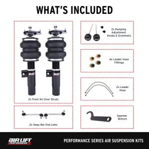 Air Lift Performance - 76003 | Air Lift Performance Air Suspension Front Kit For Volkswagen Golf, GTI, Golf R, Arteon, Tiguan, Jetta Sportwagen & E-Golf / Audi TTS, A3, S3, TT & RS 3 - Image 5