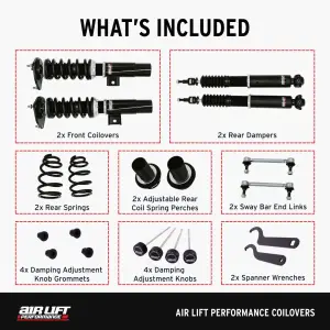 Air Lift Performance - 79002 | Air Lift Performance Coilover Kit For Audi A3, S3, RS 3, TT, TTS & TT RS / Volkswagen Beetle (Turbo), CC, EOS, Golf, GTI, Jetta, Passat, Rabbit & Scirocco - Image 8