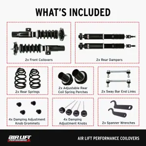 Air Lift Performance - 79003 | Air Lift Performance Coilover Kit For Volkswagen Arteon, Golf, E-Golf, Sportwagen, Golf R, GTI & Jetta GLI  / Audi TTS, A3, S3, TT & RS 3 - Image 9
