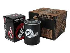44-LF001-MB | AFE Power PROGUARD Oil Filter, 4 Pack For Chevrolet Silverado 2500 HD & 3500 HD / GMC Sierra 2500 HD & 3500 HD Duramax