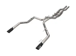 49-33151-B | aFe Power Vulcan Series 3 To 3-1/2 Inch, 304 Stainless Steel Cat-Back Exhaust System With Black Tip For Ford F-150 Raptor/ Raptor R V6/V8